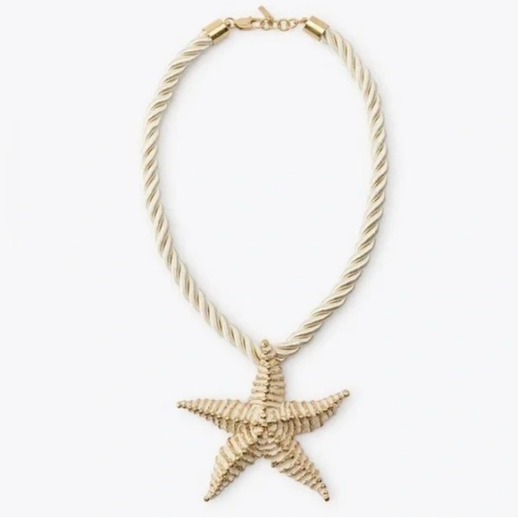 Zara Jewelry - Zara Gold Rope Necklace with Embossed Metal Starfish Pendant.